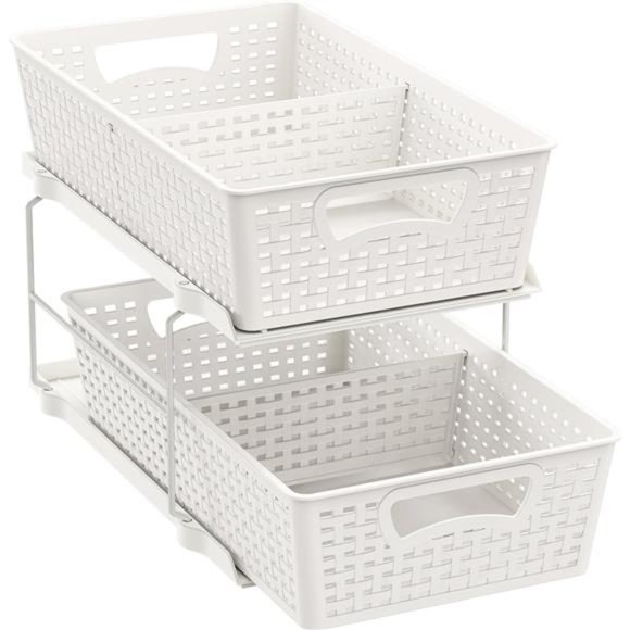 Bath | 2 Tier Bathroom Organizer Tray Pullout Sliding Drawerundersink ...
